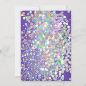 明るい熱紫ホログラフィックスポット招待状 招待状 (裏面)