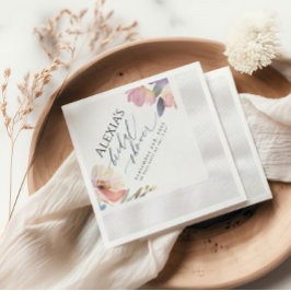 明るい牡丹シャワーナプキンデザイン 縁ありカクテルナプキン