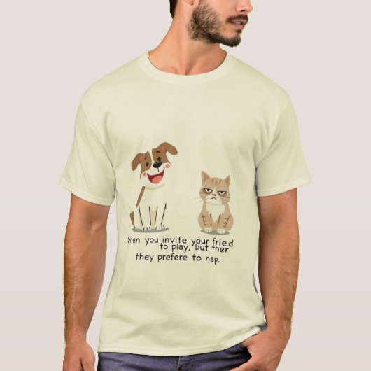 明るい犬とポッティンキャッツ Tシャツ (正面)