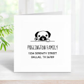 明るい犬の家族のアドレス ラバースタンプ