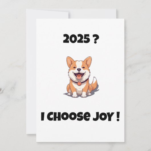 明るい犬 2025? 私は喜びを選ぶ カード (正面)