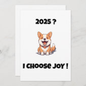 明るい犬 2025? 私は喜びを選ぶ カード (正面/裏面)