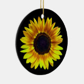 明るい独身の黄色のひまわり セラミックオーナメント (右)