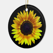明るい独身の黄色のひまわり セラミックオーナメント (左)