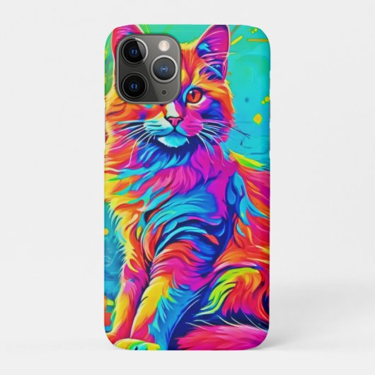 明るい猫カラフルネオン Case-Mate iPhoneケース (裏)