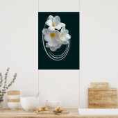 明るい白いフリーシア ポスター (キッチン)