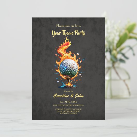 明るい白のゴルフボール 招待状 (スタンド正面)