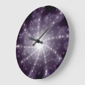 明るい白の光が渦巻き数字なし ラージ壁時計 (傾斜)