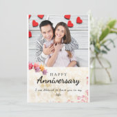 明るい白エレガント幸せ記念日 招待状 (スタンド正面)