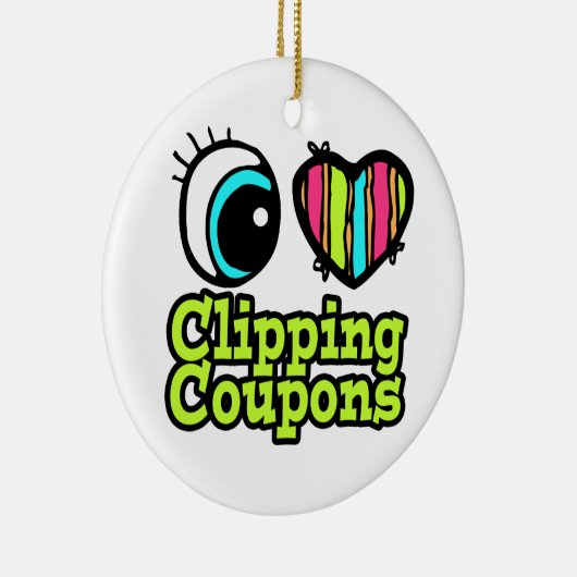 明るい目のハート私はクリッピングクーポン セラミックオーナメント (右)