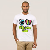 明るい目のハート私はシェーブアイス大好き Tシャツ (正面フル)