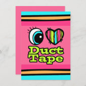 明るい目のハート私はダクトテープが大好き 招待状 (正面/裏面)