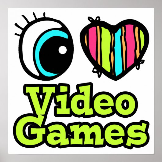 明るい目のハート私はビデオゲームが大好き ポスター (正面)