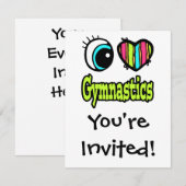 明るい目のハート私は体操が大好き 招待状 (正面/裏面)