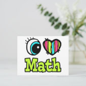明るい目のハート私は数学が大好き ポストカード (スタンド正面)