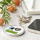 明るい目のハート私は玉ねぎ大好き キーホルダー (側面)