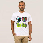 明るい目のハート80年代が大好き Tシャツ (正面フル)