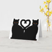 明るい目のハート カード (黄色い花)