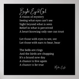 明るい目の女の子の感動的詩のウォールアートデコール ポスター