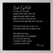 明るい目の女の子の感動的詩のウォールアートデコール ポスター (正面)