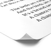 明るい目の女の子の感動的詩のウォールアート ポスター (角)