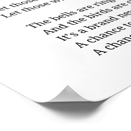 明るい目の女の子の感動的詩のウォールアート ポスター (角)