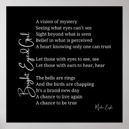 明るい目の女の子の感動的詩の壁のポスター ポスター