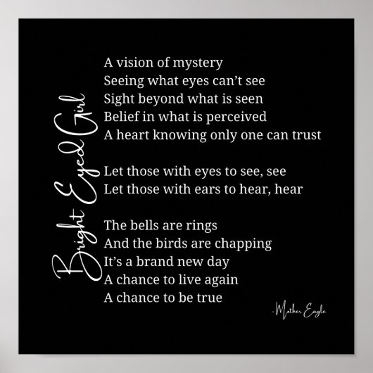 明るい目の女の子の感動的詩の壁のポスター ポスター (正面)