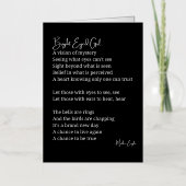 明るい目の女の子の感動的詩 箔グリーティングカード (正面)