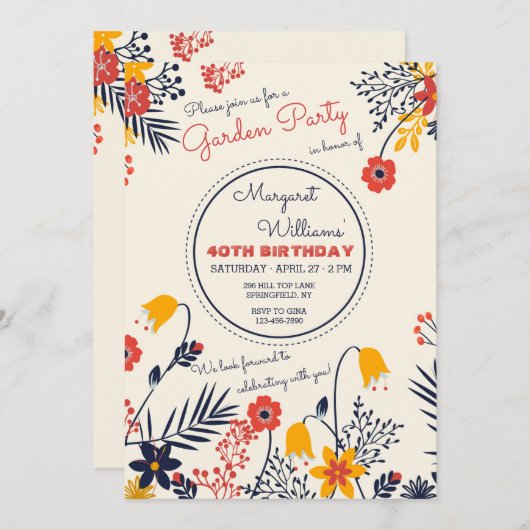 明るい目をした花の招待状 招待状 (正面/裏面)