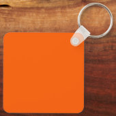 明るい真のオレンジ無地の色 キーホルダー (裏面)