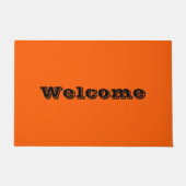 明るい真のオレンジ無地の色 ドアマット (正面)