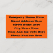 明るい真のオレンジ無地の色 名刺 (裏面)