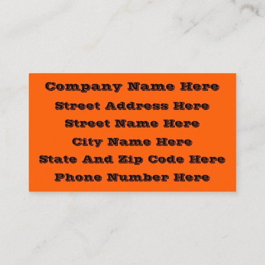 明るい真のオレンジ無地の色 名刺 (裏面)