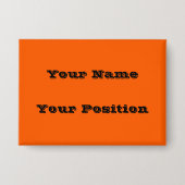 明るい真のオレンジ無地の色 缶バッジ (正面)