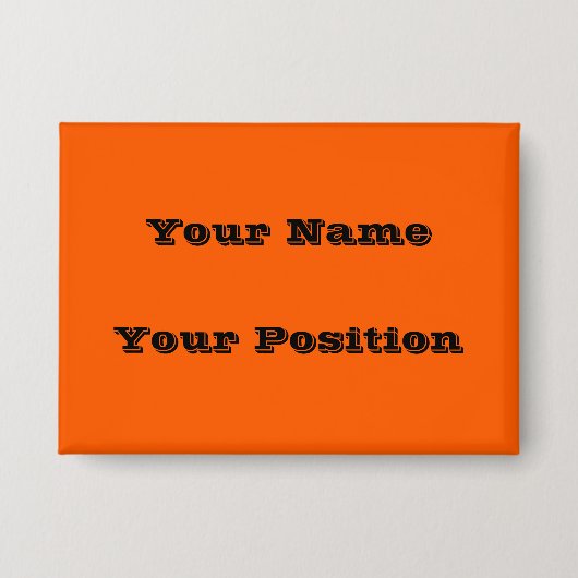 明るい真のオレンジ無地の色 缶バッジ (正面)