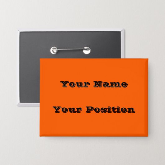 明るい真のオレンジ無地の色 缶バッジ (正面/裏面)