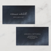 明るい真夜中の青|のエレガントなミニマリスト 名刺 (正面/裏面)