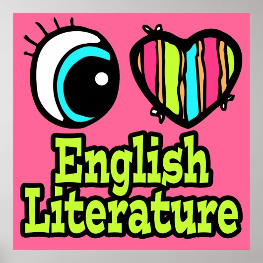 明るい眼のハート 私は英語文学が大好き ポスター (正面)