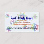 明るい着色された雪片の名刺 名刺 (裏面)