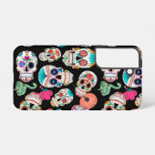 明るい砂糖のスカルパターン SAMSUNG GALAXYケース (裏面横)