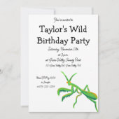 明るい祈グリーンのマンテカスタムィス 招待状 (正面)