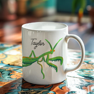 明るい祈グリーンのマンテパーソナライズされたィス コーヒーマグカップ