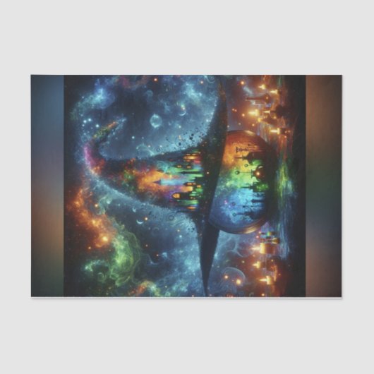 明るい神秘的な魔女の帽子デコパージュ紙 薄葉紙 (正面)