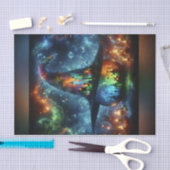 明るい神秘的な魔女の帽子デコパージュ紙 薄葉紙 (クラフト)