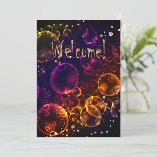 明るい神話のレンズ《写真》ぼけ味効果バブル色 招待状 (スタンド正面)