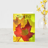 明るい秋のメッセージカード カード (黄色い花)
