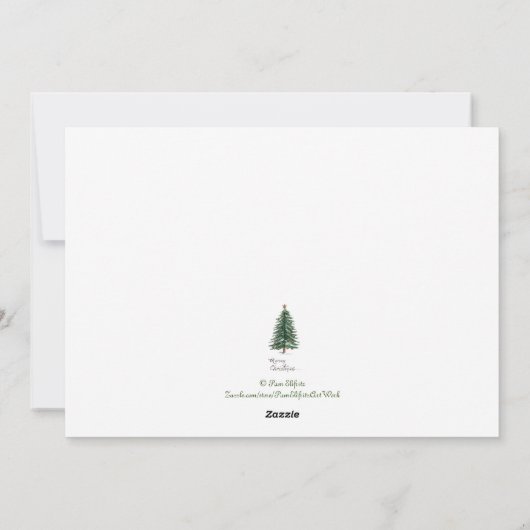 明るい秋の木の赤とオレンジの水色のHo シーズンカード (裏面)