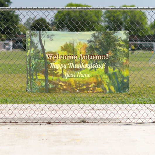明るい秋の水色 横断幕 (インサイチュ)