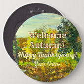 明るい秋の水色 缶バッジ (正面&裏面)